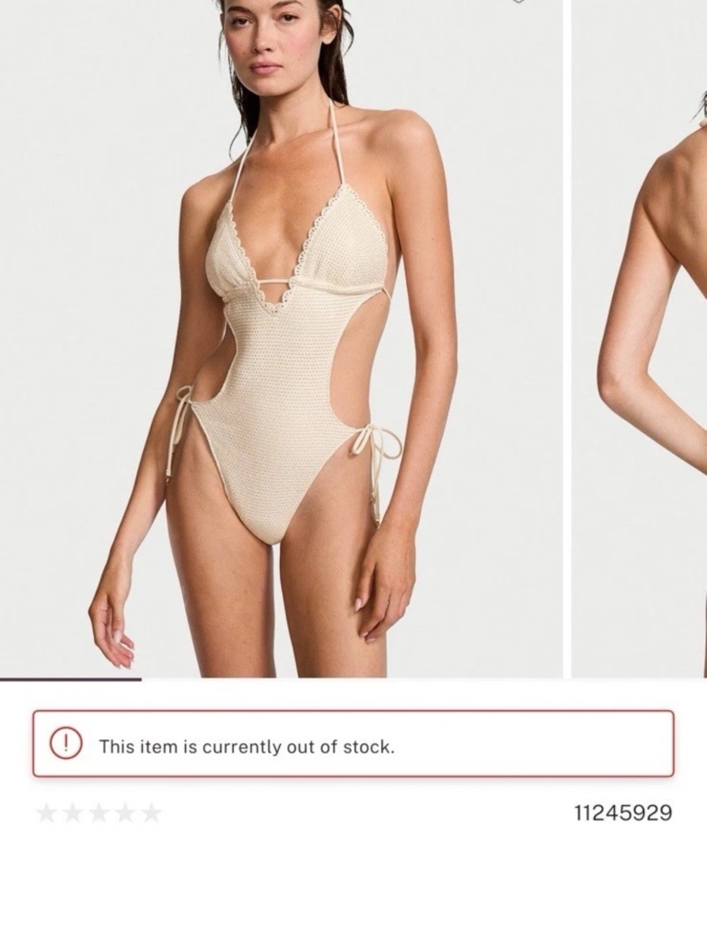 NWT’s Victoria's Secret Swim Crochet Monokini Size XL Color Natural